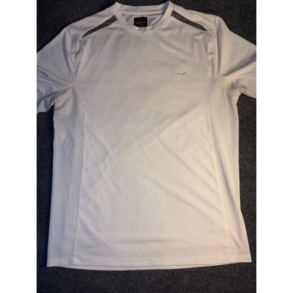 Greg Norman for Tasso Elba T Shirt Men M White Attack Life Short Sleeve Pullover